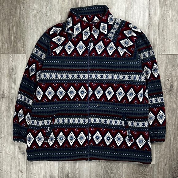 Vintage Multicolour XXL Fleece Jacket - Picture 1 of 6